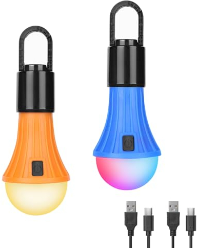 Campinglampe Aufladbar, Lepro Camping Zubehör Camping lampe Zeltlampe Glühbirne Notlicht, 7 Leuchtmodi, 2 Stück für Camping Abenteuer Angeln Garage Notfall Stromausfall