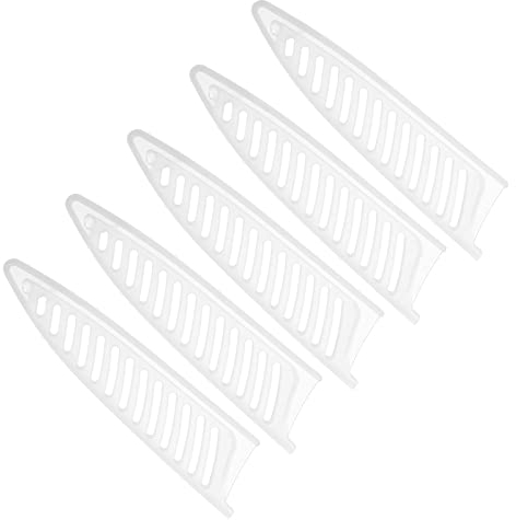 PATIKIL 4 Pulgadas Plástico Cuchillo Cubierta, 5 Paquete Mangas Cuchillos Borde Guard Cuchillo Protector Cuchillo Funda para Cocina Chef Estilo 1, Blanco