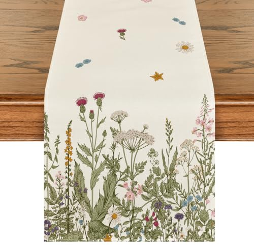 Artoid Mode Antike Kräuter Wilde Blumen Herbst Tischläufer, Saisonnal Küche Tisch Dekoration Drinnen Urlaub Party Dekor 40x240 cm