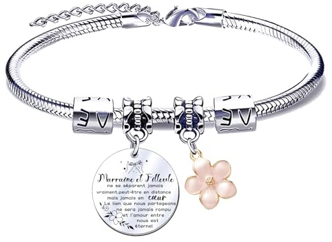 JRZDFXS Bracelet Marraine Filleule - Cadeau Veux-Tu Être Ma Marraine - Demande Cadeaux de Baptême, Noël, Anniversaire, Fêtes Des Mères