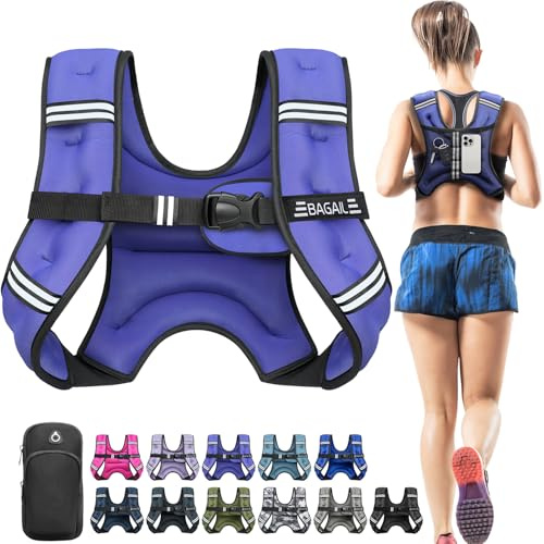 Bagail Gilet Lesté Pour la Musculation, Taille Ajustable, Poche Pratique, Gilet Lesté en Sable de Fer, Idéal Pour les Séances de Gymnastique, le Yoga et les Exercices d'Aérobic.