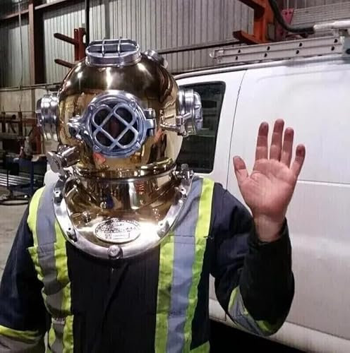 Taucherhelm Mark V Tiefseetaucherhelm in voller Größe, antikes US-Marine-Messing, Geschenk