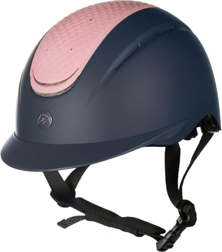 HKM Sydney Casco da equitazione per bambini Blu Scuro/Rosa S = 52-54 cm