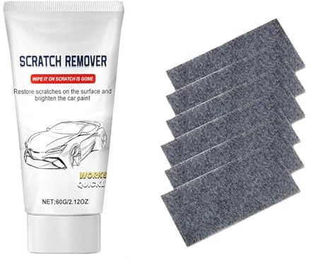 Kit Eliminador de Arañazos Profundos para Coche - Pasta de Pulido 60g + 6 Paños Nano - Repara y pule la pintura del automóvil