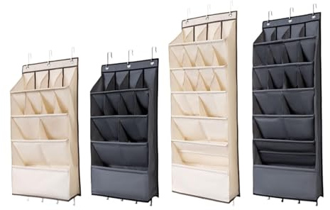 Generisch Türschuhregal mit tiefen Taschen und 7 Haken for Aufhängen von Oxford-Stoff for Spielzeug, Kleidung, Hüte, Handtücher(Gray 11 grids)