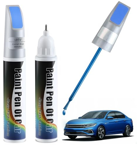 Penriter 2pcs LB5V Comète Bleu Stylo Retouche Peinture Voiture pour Volkswagen/VW, 2-In-1 Peinture Voiture Carrosserie, Stylo Anti Rayure Voiture, Stylo Réparation des Rayures Auto De Peinture