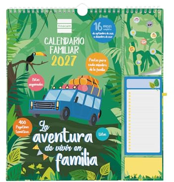Finocam Plus Calendario 16 meses 2026 2027 | Mes Vista · Septiembre 2026 - Diciembre 2027 | Familiar · Idioma: Español - Calendario mensual