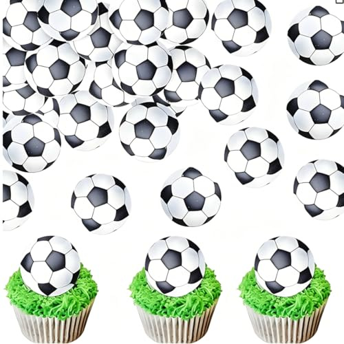 WEGLOK Decorazioni Commestibili per Torte, 50 Pezzi, decorazioni per cupcake per bambini, elegante decorazione per torte, decorazioni torta calcio, per ragazzi, forniture per feste, Anniversario