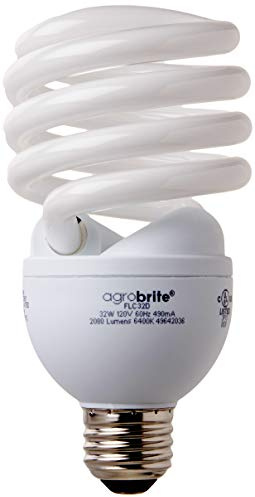 Hydrofarm Agrobrite FLC32D Compact, 32 Watt, 6400K Fluorescent Spiral Grow Lamp, 1 Count (Pack of 1), Brown/A