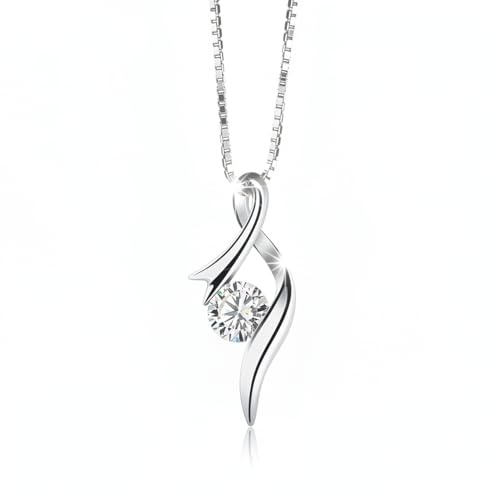 B.Catcher Women's Necklace, S925 Sterling Silver, Eternal Beauty Necklace, 5A Grade Zirconia Sparkling, Detachable Pendant, Christmas/Valentine's Day/Mother's Day/Birthday Gift, Comes with Gift Box