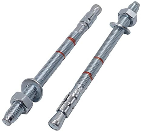 Marcopol (8 Stück) Keilanker M8 x 115 mm, Metalldübel, Durchgangsschraubenbefestigung, Beton-Spreizanker (8, M8 x 115 mm)