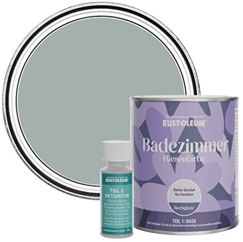 Rust-Oleum Grey Water-Resistant Bathroom Tile Paint in Gloss Finish - Mineral Grey 750ml
