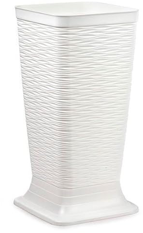 Acan Tradineur - Paragüero de plástico - Estilo Wind - Soporte para paraguas cuadrado para entrada de oficinas, negocios, hogar - 51,5 x 26 x 26 cm - Color Blanco
