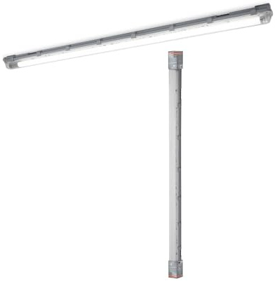 OSRAM Submarine Feuchtraumleuchte mit eingebautem Bewegungsmelder 150cm 19W, LED-Leuchte in Grau, IP65-Schutz, für Garagen und Keller