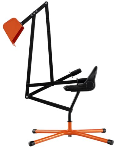 COSTWAY Excavadora de Arena para Niños, Controles de 2 Manos y Pala Flexible, Asiento Giratorio 360° y Respaldo, Excavadora Juguete Grande para Niños de 3+ Años, Carga 50kg (Naranja, Base Cruzada)