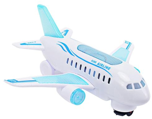 Jouets d'avion pour garçons et filles de 3, 4, 5, 6, 7, 8 ans, jouets d'avion musicaux rotatifs à 360° avec lumières clignotantes et musique, jouet d'avion électrique, cadeau de fête d'anniversaire