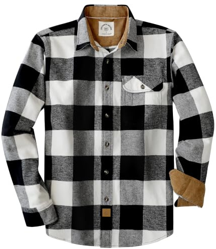 Dubinik® Flanellskjorta Herr Rutig Flanellskjorta Långärmad Casual Button Down-skjorta med bröstficka Normal passform