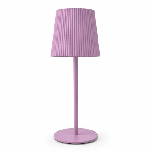 TEK ONE Tecnologia Lampada da Tavolo LED Ricaricabile USB-C Touch | 3 CCT Dimmerabile | Lampada Senza Fili Moderna da Comodino | LED 1W per Bar Ristorante Camera Soggiorno (Rosa)