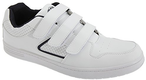 DEK CHARING CROSS Mens Triple Velcro Trainers White UK 7