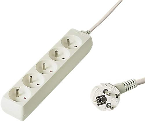 PremiumCord Verlängerungskabel 230V 10m 5 Steckdosen, weiß, pp5-10