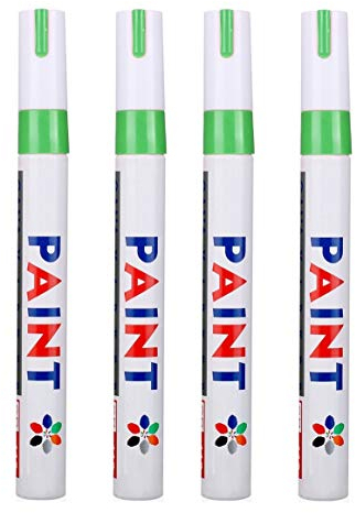 Hallenwerk GRÜN/Green 4X Stück Reifen Stift Reifenmarker Auto, Motorrad, Fahrradreifen Reifenmarkierungsstift Reifenstift Marker Stift Beschriftung wasserfest wetterfest -101934