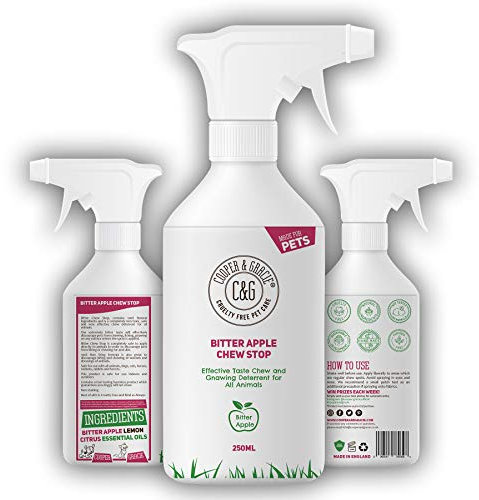 No Chew Bitter Apple Spray for Dogs | Stop Dog Chewing Deterrent | Alcohol Free Anti Chew Repellent Formula for Puppies Cats Horses and Rodent Pets