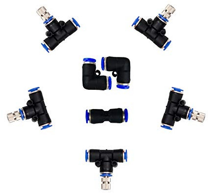 Misting Nozzles, Outdoor Misting Cooling System Nozzles for Patio Garden Umbrellas Fan, 1/4-Inch Orifice, 5pcs Stainless Steel Mist Nozzles