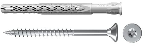 Fischer Tacos prolongados SXRL 8x120 WT ls (50 ud.) con tornillo avellanado plano y huella Torx