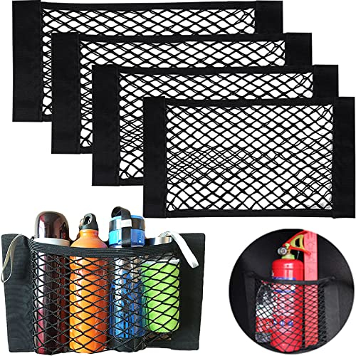 Yueser Kofferraum Netztasche Auto, 4 Stück Kofferraum Organizer Netz Auto Gepäcknetz Kofferraumnetz Schutznetz Aufbewahrung Netz Strapazierfähige Aufbewahrungsnetz Kompaktes Ablagenetz (4 Größen)
