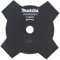 Makita D-66008 4-Zahn-Schlagmesser 230 mm, Aufnahme 25,4 mm, Grassschneidemesser aus Stahl, für großflächige Arbeiten an starke, trockene Gräser und Wildwuchs, passend für Sensen und Freischneider
