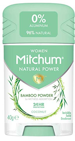 Mitchum Women Natural Deodorant Stick, Aluminium Free, Vegan, 96 percentage Natural Ingredients, Coconut, 40 g