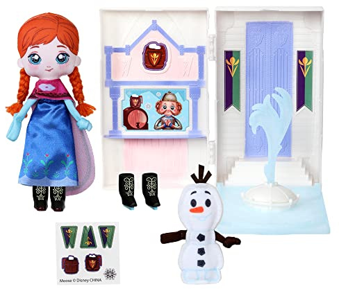 Disney Sweet Seams 6 Soft Rag Doll Deluxe Pack – 2pc Toy Dolls |Anna and Olaf's Castle Ice Rink Playset