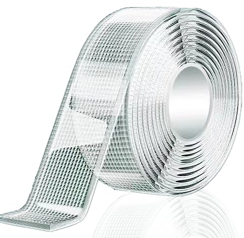 HEEYoo Doppelseitiges Klebeband Extra Stark Transparent Upgrade Double Side Tape Wasserfest Ablösbar Non-Marking Teppich Klebeband 1 Rolle*3CM*300CM