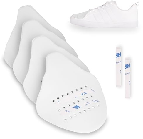 SULPO 2 par anti-rynkskydd – skydd för alla träningsskor – skoskydd mot veck – mjukt material skotillbehör – skor och sneakers, Vitt, (40 - 46 EU) / (7 UK M - 11,5 UK M)