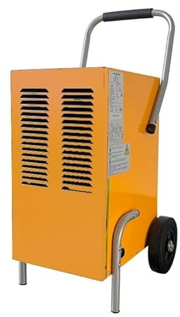 Zatechs Deshumidificador industrial 50L Deshumidificador de construcción | Capacidad de deshumidificación de 50 litros al día | Superficie de deshumidificación: hasta 250 m2