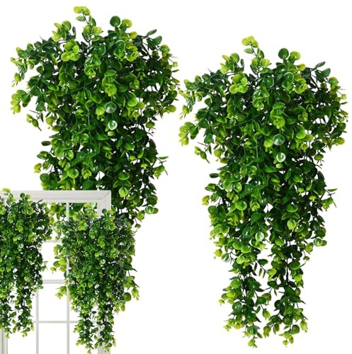 Teksome Konstgjorda hängväxter, Faux hängväxter | 2 STK 80cm Konstgjorda konstgjorda blad från falska vinrankor - Faux grönska, konstgjord växt för väggen hem rum inomhus utomhus inredning