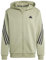 adidas Future Icons Herren-Kapuzenpullover mit 3 Streifen, durchgehender Reißverschluss, Zeltgrün, S