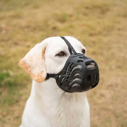 Diketone Muselière en silicone pour chiens petite, moyenne et grande taille empêche les morsures, la mastication et les aboiements (noir, taille M)