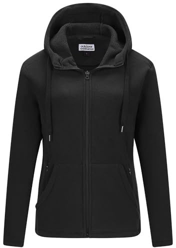 Outdoor Ventures Damen Fleecejacke mit Durchgehendem Warm Sweatjacke