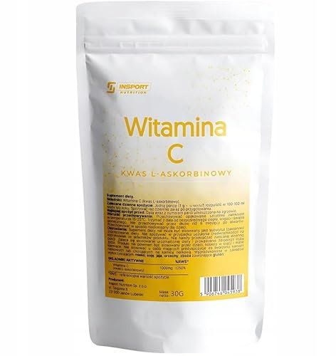Vitamine C Poudre Pure INSPORT – Acide L-Ascorbique 1000 mg par Portion – Immunité, Antioxydant, Fatigue – 30 Portions
