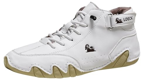Generisch Chaussures pieds nus confortables et antidérapantes en cuir véritable pour homme et femme - Chaussures d'extérieur légères - Doublure chaude - Chaussures d'hiver pieds nus - Chaussures de
