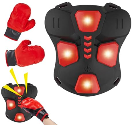 Boxing Protective Gear,Interactive Lighted Jacket with Gloves,Children Boxing Protective Gear - for Play Home Training Lifestyle Indoor Game Activity Family Exercise Competition