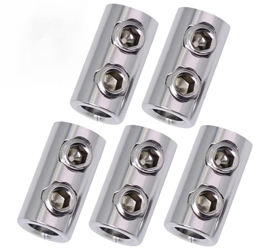 Drahtseilklemme 5 Stück, Edelstahl Seilklemmen Doppelloch für 1.5-2 mm Stahl Drahtseil, Doppelloch Metall Kupfer Clip, werkzeugfreie Kabel Clips Befestigungszubehör