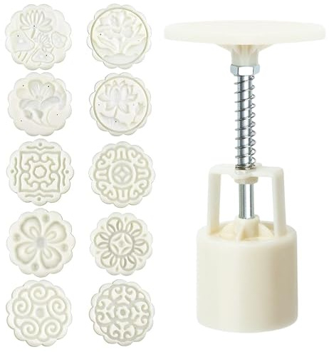 YUESIKJ Set di 12 stampi per torte di luna, diametro circa 4,5 cm, forma a forma di fiore 3D, per biscotti e dessert