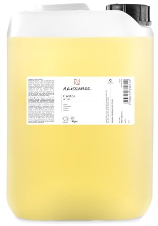 Naissance Cold Pressed Castor Oil (no. 217) 5 Litres (5l) - 100% Pure for Eyelashes, Hair, Eyebrows, Beard Growth - Moisturiser For Nails and Skin – Oil for Massage - Vegan, Hexane Free, No GMO