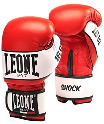 LEONE 1947, Shock Boxing Gloves, Unisex Adult, Red, 16 OZ, GN047