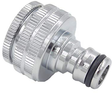 SpiceFlow Geräteanschlussstück/Wasserhahnanschluss | Chrom/Messing | 1 Zoll Innengewinde + Adapter auf 3/4 Zoll Innengewinde| 1/2 Zoll Gardena kompatibel