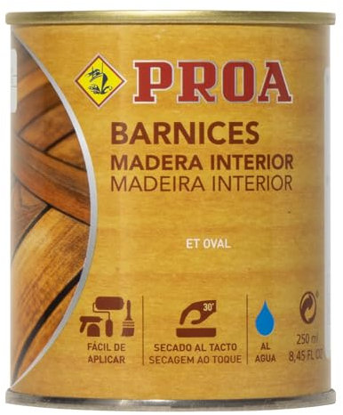 BLACK FRIDAY 20% DTO Barniz al agua interior. Satinado. Pino. 250 ML.