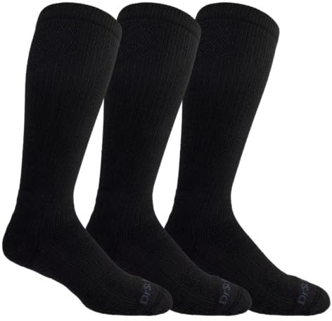 Dr. Scholl's Men's Work Compression Over the Calf Sock, Black, 6.5-12 US