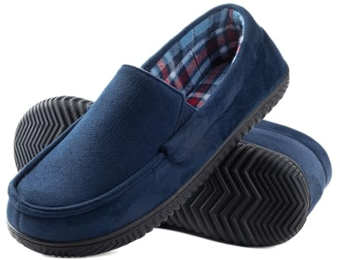 RockDove Herr Alexander flanell fodrad loafer toffel, Marinblått Xsp, 41 EU